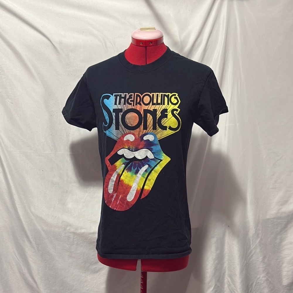 SM362 The Rolling Stones Black Tee with Colorful Logo